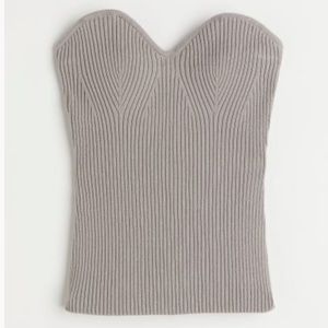 h&m taupe rib knit tube top women’s size s